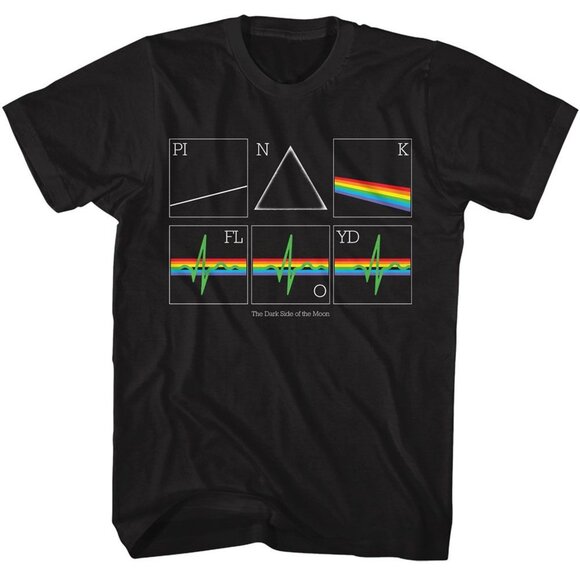 Pink Floyd Dark Side Of The Moon Heartbeat Prism Rock Band Music Tour Tee 159 - Picture 1 of 5